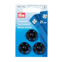 Prym Druckknöpfe Ø 21 mm, Schwarz, 3 Stück - Detailfarbe: Schwarz