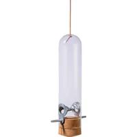 dobar Futterspender Futtersäule Premium-Pickbar, Ø 7 x 30 cm, Glas - Grundfarbe: Beige - Transparent - Tierart: Vogel - Produkttyp: Futterstelle
