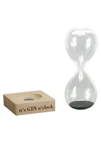 See Mann Garn Aufsteller Sanduhr Gin oClock 6.5 x 16 x 6.5 cm - Eigenschaften: Keine Eigenschaft - Motiv: Schriftzug - Verpackungseinheit: 2 Stück - Detailfarbe: Transparent - Nature - Produkttyp: Aufsteller - Detailmaterial: Glas - Bambus