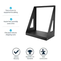 StarTech.com 12U 2-Post Open Frame Desktop Server Rack, 19in Compact Space-Saving Floor IT Rack with 350lb (160kg) Weight Capacity