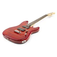 MAX E-Gitarre GigKit Quilted Style Rot - Gitarrenkoffer / Gigbag: Gigbag - Hals: Linde - Tonabnehmerbestückung: HH - Gitarrensteg: Tremolo - Leistung AMP: 0 W - Set: Ja