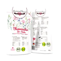 HerzensHund Nassfutter Blumenzauber Bio-Huhn, 130 g - Tierbedürfnis: Kein besonderes Bedürfnis - Geschmacksrichtung: Geflügel - Zertifikate: EU BIO - Fleischsorte: Huhn - Futtereigenschaft: Getreidefrei - Ohne künstliche Zusätze - Single Protein - Bio - G