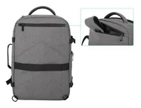 Manhattan Rome Notebook Travel Backpack 17.3", Two Sleeves for Most Laptops Up To 17.3" and Tablets Up To 11", Aircraft-friendly Carry-on, 40L Capacity, Multiple Accessory Pockets, Three Soft Clamshell Cases, Two Handles, Stowable Shoulder Straps, Light G