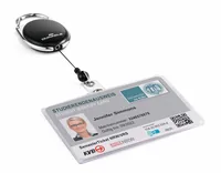 Durable ID card cover with badge reel STYLE for 1 card landscape