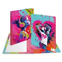 HERMA Gummibandmappe Music Girl A4, Karton, mit Innendruck - Typ: Gummibandmappe - Ausstattung: Innendruck - Gummiband - Detailfarbe: Mehrfarbig - Material: Karton