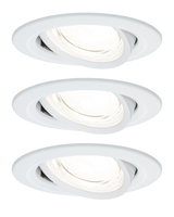 Paulmann Einbauleuchte LED Nova Plus 3-Set Weiss - Leuchten Kategorie: Einbauleuchte - Betriebsart: Netzbetrieb - Lampensockel: LED fest verbaut - Farbtemperatur Kelvin: 4000 K - Gesamtleistung: 8.4 W - Farbwiedergabeindex CRI: 80