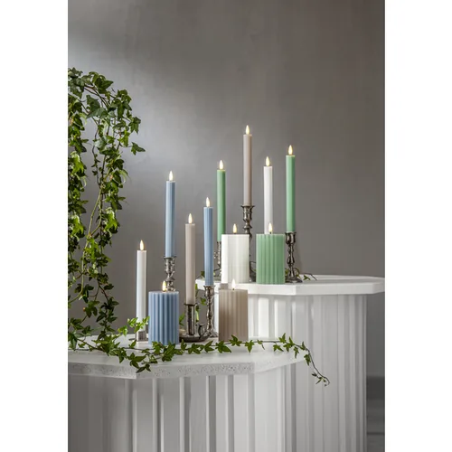 Star Trading LED-Kerze Pillar Flow Big, 17.5 cm, Weiss - Betriebsart: Batteriebetrieb - Fernbedienung: Nein - Aussenanwendung: Nein - Höhe: 17.5 cm - Timerfunktion: Ja - Set: Nein