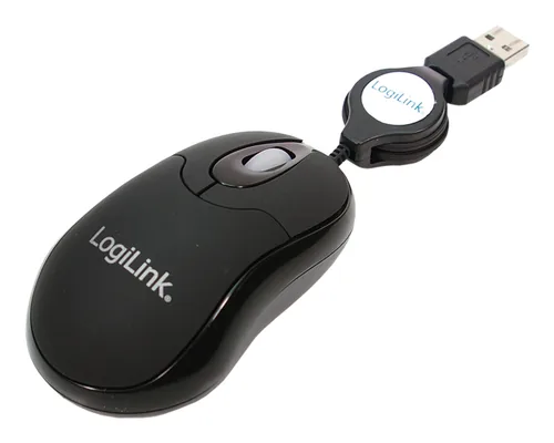 Logilink Maus USB Mini optisch 800dpi m. Kabeleinzug