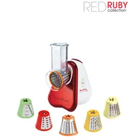 Moulinex DJ756G Râpe électrique et spiraliseur Rouge, Blanc