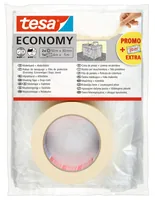 tesa Malerband ECONOMY 2x 50 m x 30 mm + Abdeckfolie - Breite: 30 mm - Nachhaltigkeit: Nicht angegeben - Länge: 50000 mm - Produkttyp: Abdeckband - Anwendung: Innenbereich - Klebehaftung: ablösbar