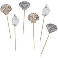 Rico Design Einweg-Party-Piekser Muscheln 6 Stück Weiss - Produkttyp: Einweg-Party-Piekser - Materialtyp: Holz - Material: Holz - Detailfarbe: Weiss - Länge: 7.5 cm