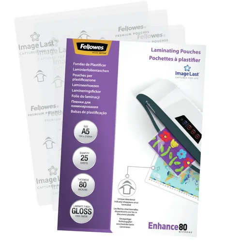 FELLOWES Laminiertasche A5 5396003 glanz, 80my 25 Stk