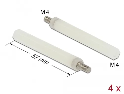 DELOCK Abstandshalter M 4 x M 4,Sechskant,InenAußen 57 mm