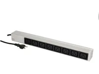 Bachmann 19 PDU BACHMANN PDU ALU  8× C19 - Kabellänge: 3 m - Steckertyp Eingang: T23 - Steckertyp Ausgang: C19 - Verpackungseinheit: 1 Stück - Material: Kunststoff - Aluminium - Detailfarbe: Silber - Schwarz