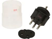 Max Hauri Fixadapter Schuko – T23 IP44, Schwarz - Detailfarbe: Schwarz - Stromanschluss Seite A: T23 - Schalter: Nein - Stromanschluss Seite B: Schuko - Typ: Fixadapter