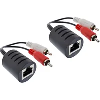 InLine Audio über RJ45 passiv - 2x Cinch Stecker / RJ45 Buchse - max. 50m
