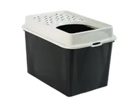 Rotho Katzentoilette Berty Eco, Schwarz – Sand - Stromversorgung: Keine - App kompatibel: Nein - Breite: 39.3 cm - Höhe: 40.4 cm - Tiefe: 57.2 cm - Detailfarbe: Sand - Schwarz