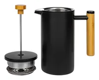 FURBER Kaffeebereiter 0.75 l, Schwarz - Materialtyp: Metall - Material: Edelstahl - Zubereitungssystem: French Press - Detailfarbe: Schwarz - Anzahl Tassen: 6 × - Fassungsvermögen: 0.75 l