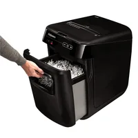 Fellowes Aktenvernichter AutoMax 200C P-4, 200 Seiten - Vernichtbare Aktentypen: Büroklammern - CDs/DVDs - Kreditkarten - Papier - Schnittart: Partikelschnitt - Sicherheitsstufe: 4 - Schnittausgabe: 4 x 38 mm - Blattkapazität: 200 Seiten - Zufuhrautomatik