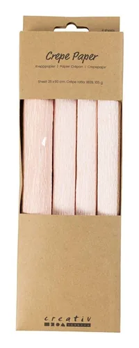 Creativ Company Krepppapier 4 Rollen 25 x 60 cm, Rosa - Papierformat: 25 x 60 cm - Selbstklebend: Nein - Papierfarbe: Rosa - Papiertyp: Krepppapier - Mediengewicht: 105 g/m² - Verpackungseinheit: 8 Stück