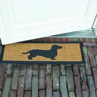 Esschert Design Fussmatte Dackel 25.3 cm/75 cm x 75.1 cm - Nachhaltigkeit: Nicht angegeben - Motiv: Hund - Detailfarbe: Braun - Schwarz - Breite: 25.3 cm - 75 cm - Länge: 75.1 cm - Detailmaterial: Gummi - Kokos