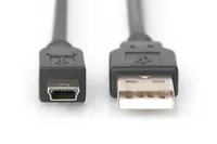 Digitus AK-300108-030-S USB Kabel USB 2.0 3 m USB A Mini-USB B 0,48 Gbit/s Schwarz