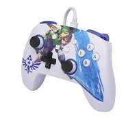 Power A Enhanced Wired Controller Master Sword Attack - Plattform: Nintendo Switch - Nintendo Switch OLED-Modell - Verbindungsmöglichkeiten: Kabelgebunden - USB Typ-A - Controller Typ: Gamepad - Detailfarbe: Blau - Mehrfarbig - Weiss