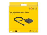 Delock Umschalter 8K USB-C Buchse - Anzahl Eingänge: 2 × - Anzahl Ausgänge: 1 × - Anschluss Seite B: USB-C Buchse - Anschluss Seite A: USB-C Stecker