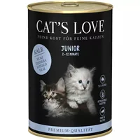 Cat's Love Nassfutter Junior Kalb, 400 g - Tierbedürfnis: Wachstum & Trächtigkeit - Geschmacksrichtung: Kalb - Zertifikate: Keine Zertifizierung - Fleischsorte: Kalb - Packungsgrösse: 400 g - Futtereigenschaft: Ohne Zuckerzusatz - Getreidefrei - Ohne küns