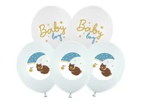 Partydeco Luftballon Baby Boy Weiss / Blau, 6 Stück - Packungsgrösse: 6 Stück - Grösse: 30 cm - Motiv: Baby - Produkttyp: Luftballon - Material: Kunststoff - Detailfarbe: Blau - Weiss
