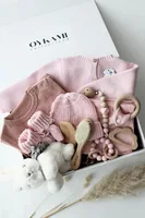 Oykami Baby Geschenkbox Rosa Verona Hase Weiss - Material: Plüsch - Holz - Baumwolle - Detailfarbe: Weiss - Rosa
