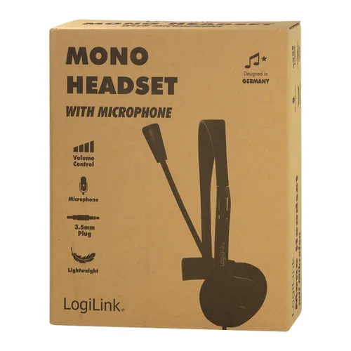 LogiLink HS0054 headphones/headset Wired Head-band Office/Call center Black