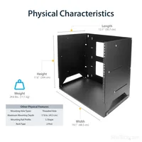 8U WALL-MOUNT RACK WITH SHELF .