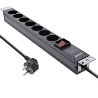 InLine 19" Steckdosenleiste - 7-fach Schutzkontakt - mit Schalter - 2m - schwarz