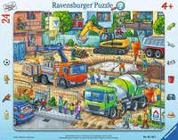 Ravensburger Puzzle Auf der Baustelle ist was los 24 Teile - Motiv: Arbeitswelt - Altersempfehlung ab: 4 Jahren - Tiefe: 0.5 cm - Breite: 37.3 cm - Effekte: Grosse Puzzleteile - Nachhaltigkeit: FSC®