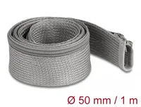 Delock Kabelschlauch 1 m x 50 mm Grau - Detailfarbe: Grau - Breite: 50 mm - Länge: 1 m - Produkttyp: Kabelschlauch - Ausstattung Kabelmanagement: Wiederverwendbar - Reissverschluss - Verpackungseinheit: 1 Stück