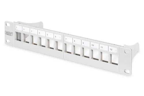 DIGITUS Patchpanel 1HE 10 12-Port Modular grau