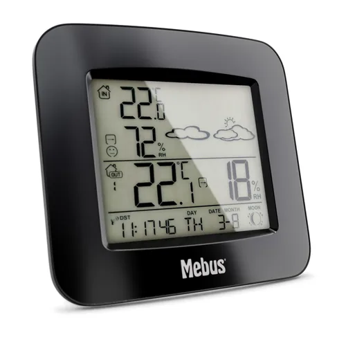 Mebus 40715 Funk-Wetterstation Black Battery