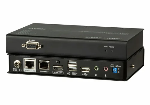 Aten KVM-Extender CE820 Set - Weitere Anschlüsse: RJ-45 - USB Typ-A - RS-232 - Set: Ja - Reichweite: 100 m - Extender Typ: Cat-Extender - Videoanschlüsse: HDMI - Einsatzzweck Extender: KVM