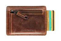Maverick Portemonnaie Original Slim CardProtector - Münzfach: Ja - RFID-Schutz: Ja - Farbe: Braun - Material: Leder - Verschluss: Reissverschluss