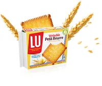 LU Guetzli Petit Beurre 200 g - Produkttyp: Butter - Nährwertangabe pro: 100 g - Energiegehalt (in kj): 1830 KJ - Energiegehalt (in kcal): 435 Kcal - Fett: 12 g - Gesättigte Fettsäuren: 7.5 g