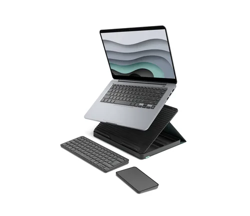 Logitech Tablet Tastatur Cover Casa Pop-Up Desk - Verbindungsmöglichkeiten: Bluetooth - Tastaturlayout: QWERTZ (CH) - Kompatible Hersteller: Universal - Detailfarbe: Grau - Bildschirmdiagonale in Zoll: 17  - Tablet Kompatibilität: Universal