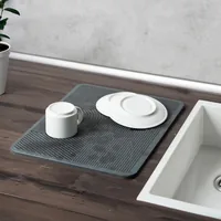 Wenko Abtropfmatte Damon 40 x 30 cm, Grau - Tiefe: 30 cm - Breite: 40 cm - Detailfarbe: Grau - Geschirrhalterung: Keine Halterung - Höhe: 0.9 cm - Produkttyp: Abtropfmatte