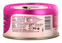 Lucky Lou Extra Food Thunfischfilet in Sud, 70 g - Tierbedürfnis: Kein besonderes Bedürfnis - Geschmacksrichtung: Fisch - Zertifikate: Keine Zertifizierung - Fleischsorte: Thunfisch - Futtereigenschaft: Getreidefrei - Ohne künstliche Zusätze - Ohne Zucker