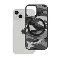 4smarts Back Cover Jungle mit UltiMag iPhone 13 - Grundfarbe: Grau - Fallsicher: Nein - Kompatible Hersteller: Apple - Detailfarbe: Camouflage - Mobiltelefon Kompatibilität: iPhone 13 - Material: Karbonfaser - Polycarbonat (PC) - Thermoplastisches Polyure