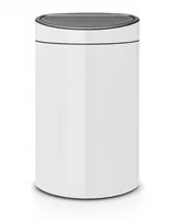 Brabantia Abfalleimer Touch Bin 40 l, White - Anzahl Behälter: 1 - Detailfarbe: Weiss - Fassungsvermögen: 40 l - Form: Rund - Material: Edelstahl