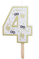 PME Zahlenkerze Harry Potter Nr. 4 - Detailfarbe: Weiss - Packungsgrösse: 1 Stück - Anlass: Geburtstag - Motiv: Harry Potter