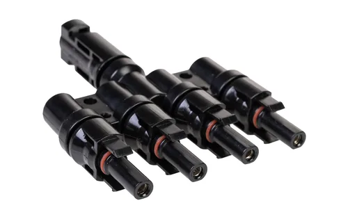 FURBER.power T-Verteiler FC4 1 auf 4, Set - Anschluss Seite B: FC4 Buchse (kompatibel mit MC4 - DL4 - TS4 - QC4) - Anschluss Seite A: FC4 Stecker (kompatibel mit MC4 - DL4 - TS4 - QC4)