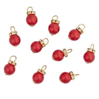 HobbyFun Mini-Utensilien Christbaumkugel Rot - Detailfarbe: Rot - Material: Kunststoff - Metall - Verpackungseinheit: 10 Stück - Motiv: Kugel - Anlass: Weihnachten