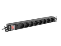 LANBERG POWER STRIP PDU RACK 19 (1U, 16A, 8X Shuko, 2m)
